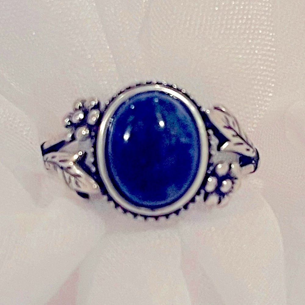Lapis Lazuli Rhodium Plated 925 Sterling Silver Women'…